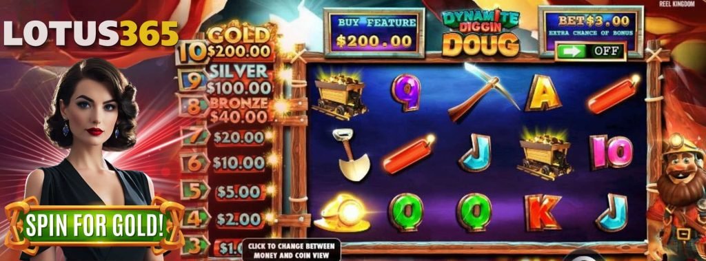 Dynamite Diggin Doug Slot Review on Lotus365 2 Dynamite Diggin Doug features
